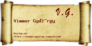 Vimmer György névjegykártya